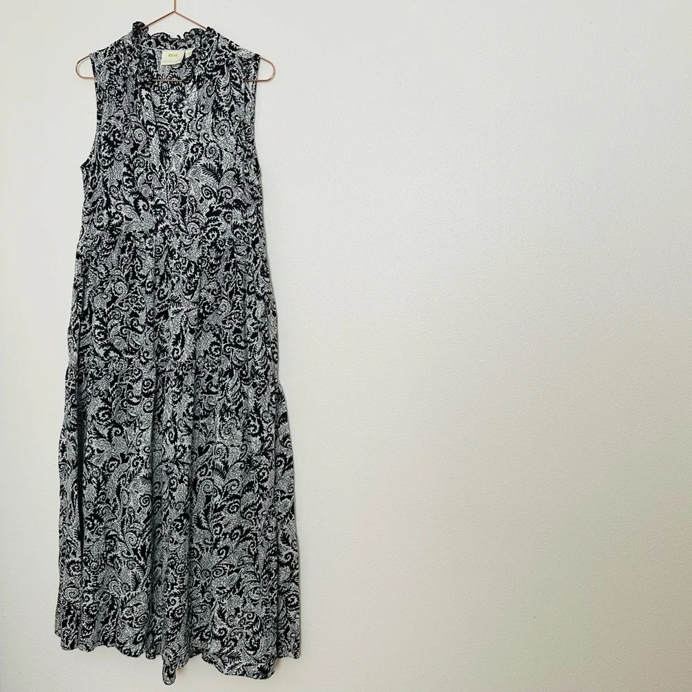 Maeve by Anthropologie Marya Tiered Boho Floral Paisley Lightweight Maxi Dress